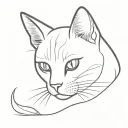 black cat concept simple thick outline tattoo design idea