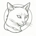 black cat concept simple thick outline tattoo design idea