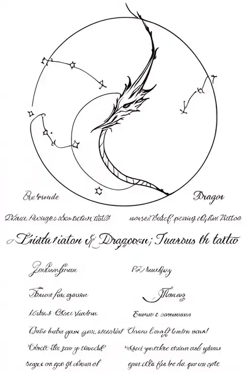dragon taurus constellation intertwined tattoo design idea