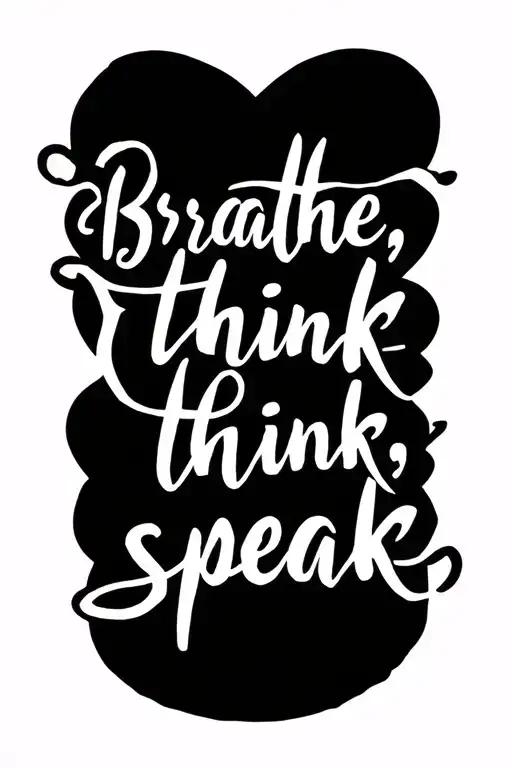 "Breathe, think, speak" breath,think, speak  tattoo design idea