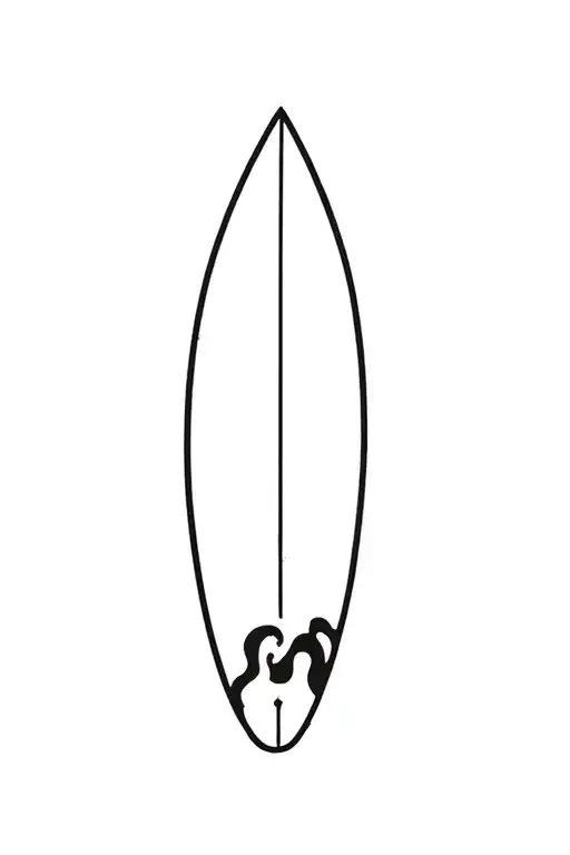 surfboard and grave stone tattoo design idea