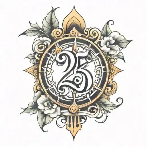 NUMBER 25 WITH T&J tattoo design idea