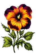 Viola Flower tattoo design idea