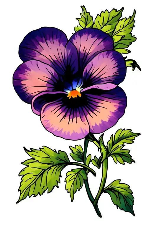 Viola Flower tattoo design idea