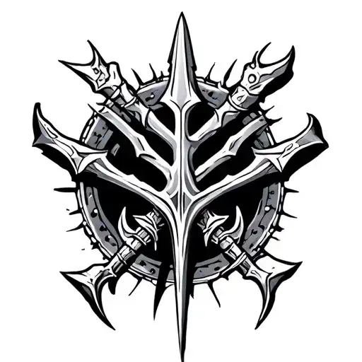 The cracker Grasping Trident tattoo design idea