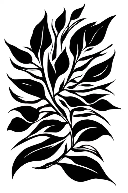 , 085X067 , olive leaf, mind thinking tattoo design idea