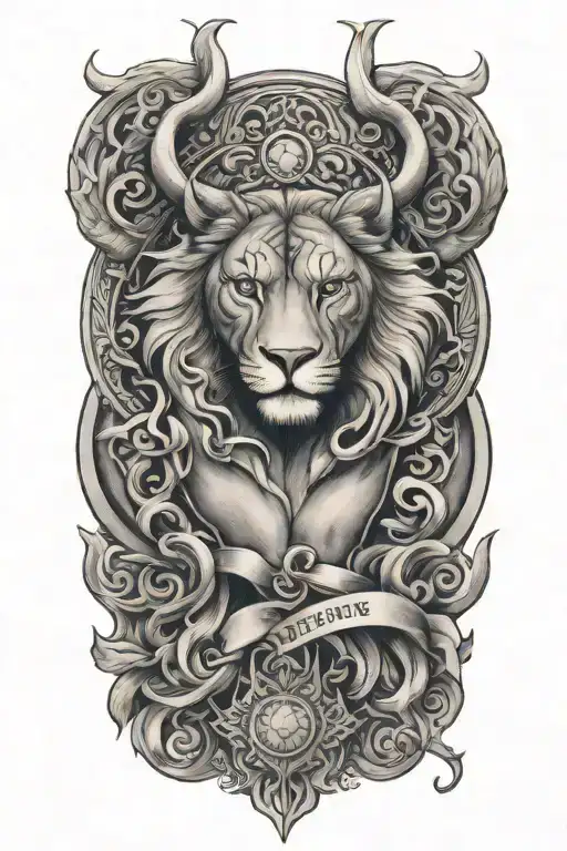 strength and courage tattoo design idea