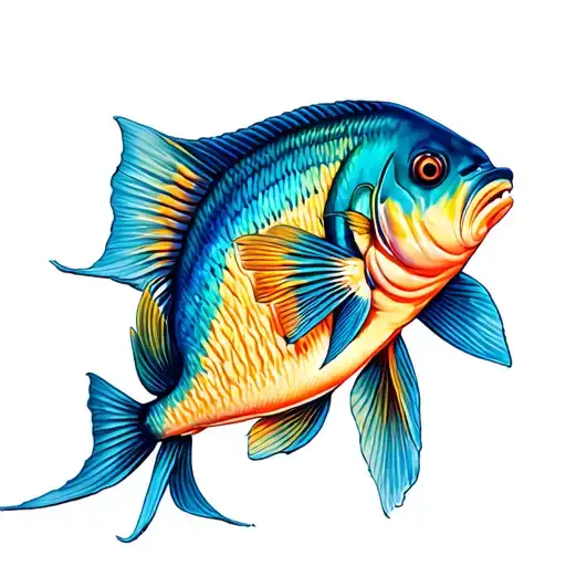 Mediterranean, posidonia, fish, amphora tattoo design idea