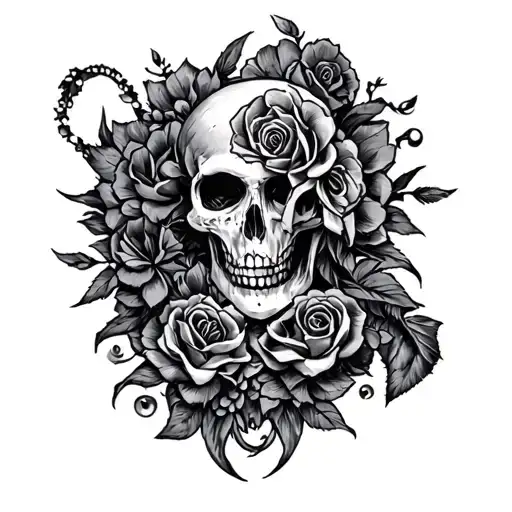 love and revenge theme tattoo design idea