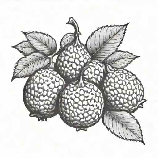 alhambra granada fruit engraving tattoo design idea