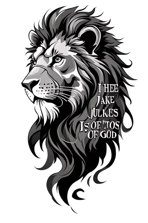 Jennifer, Jake, Jules, Jackson, lion picture and armor of god scripture tattoo design idea