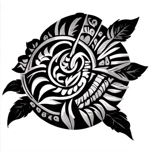  muscular male upper body model, bare chest, realistic lighting, Polynesian Maori tribal tattoo design covering right sh tattoo design idea