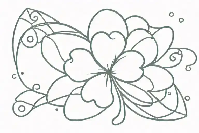 4 leaf clover, lucky boy, planet venus tattoo design idea