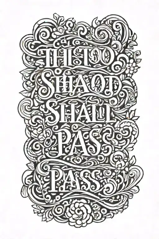 this too shall pass text tattoo design idea