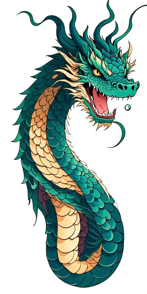 dragon scales forming tattoo design idea