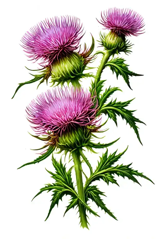 3 thistles tattoo design idea