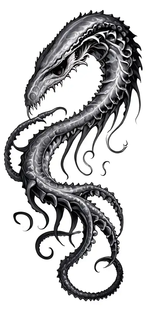 kraken on blackout sleeve inspired tattoo design idea