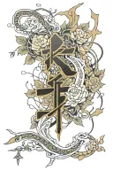 kintsugi writing tattoo design idea