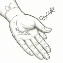 I want to write on my fist in Arabic, my mother's prayer, my father's shadow is enough, there will be a small tattoo in  tattoo design idea