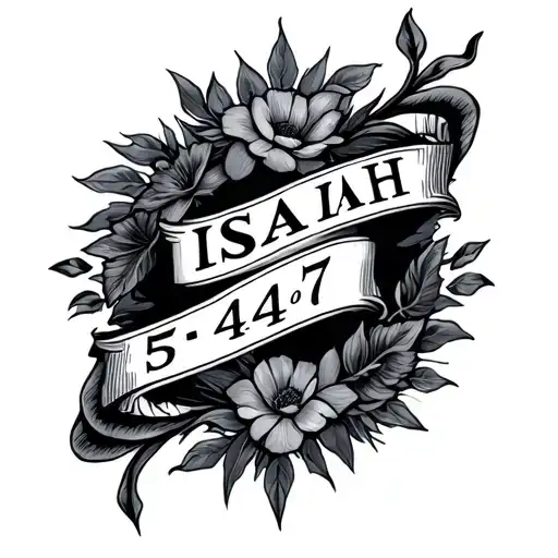Make a tattoo with the inscription "ISAIAH 54:17" tattoo design idea