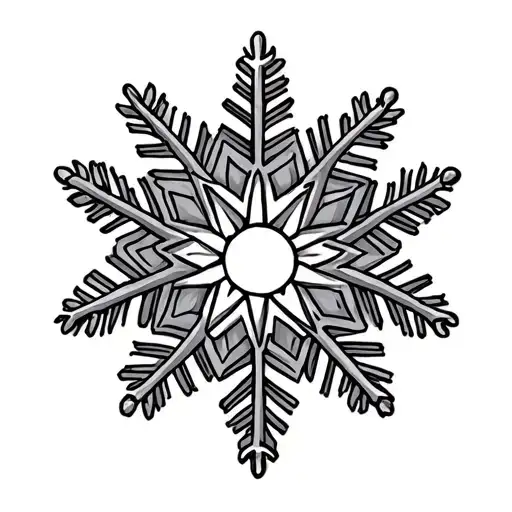 snowflake with seven sided star in the middle tattoo design idea