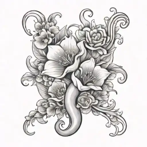 Uterus flowers tattoo design idea