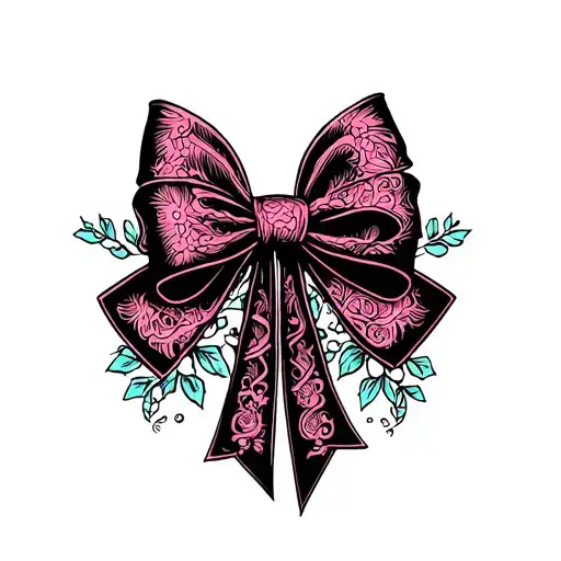 bow tied tattoo design idea