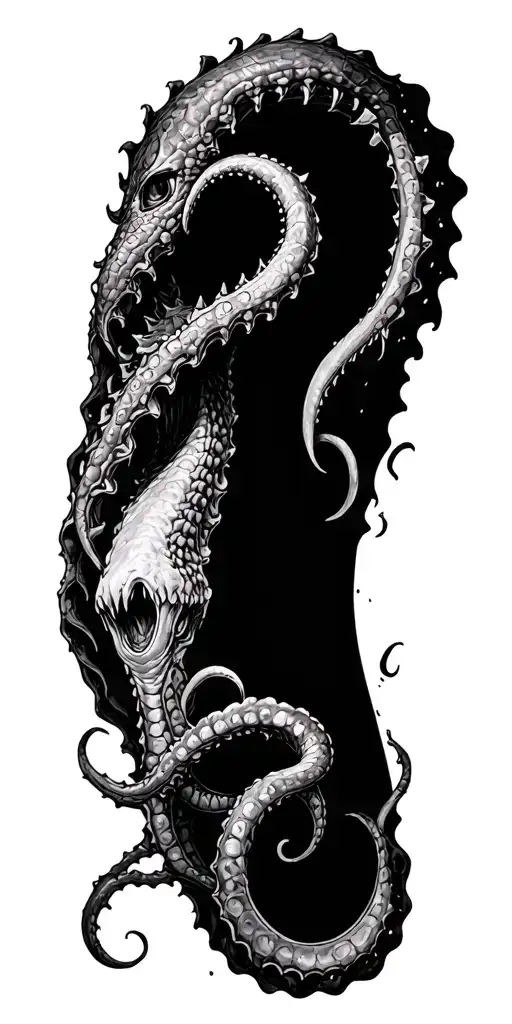 kraken emerging from the depths tattoo design idea
