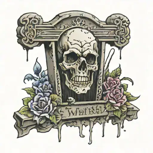 headstone says "I've been worse" tattoo design idea