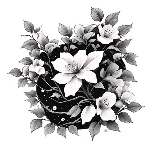 names and dogwood tree tattoo design idea