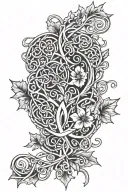 ivy vines, celtic, love, soul mate, rock and roll, heart tattoo design idea