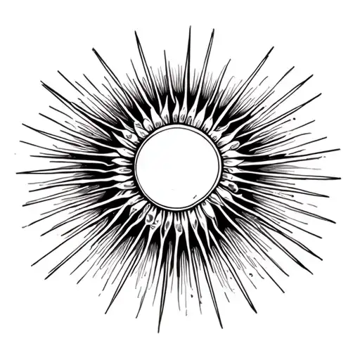 sunbeams and pearls retro tattoo design idea