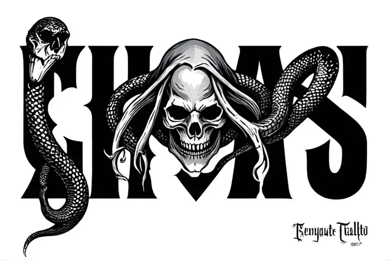 death eater skull and snake tattoo design idea