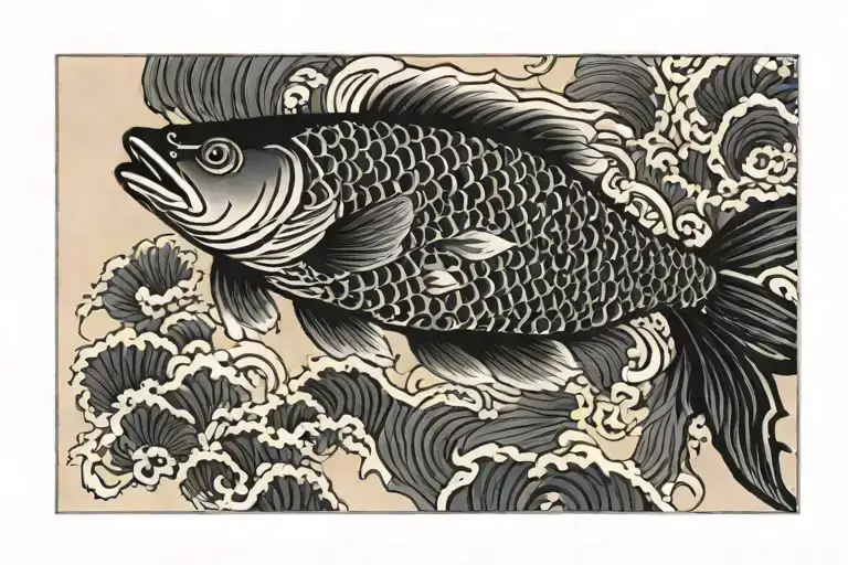 fish scales tattoo design idea