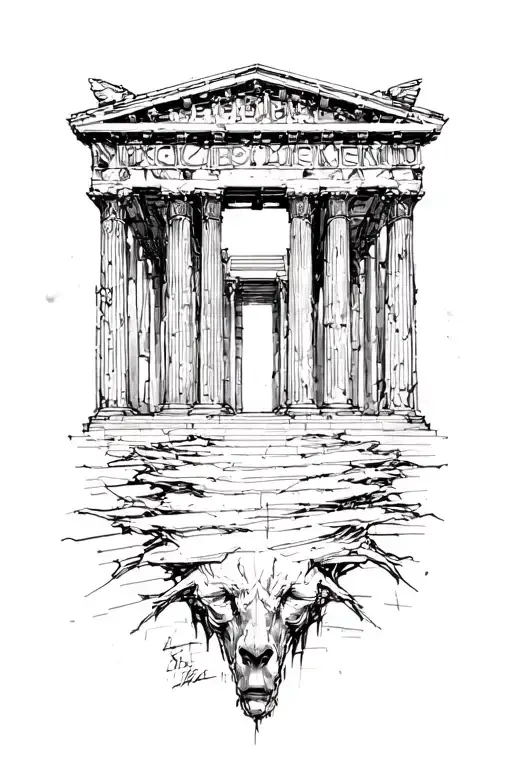 parthenon tattoo design idea