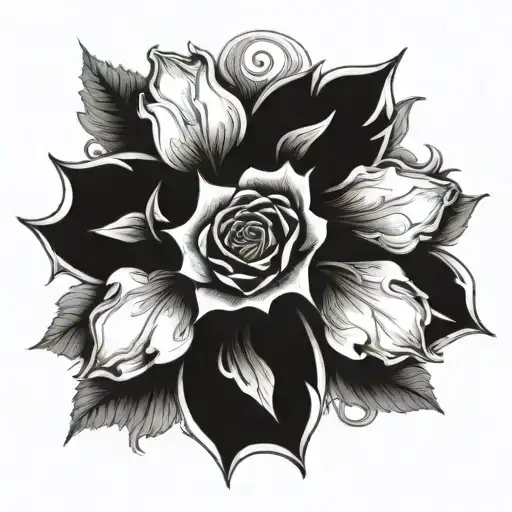grief and loss tatto mixed tattoo design idea
