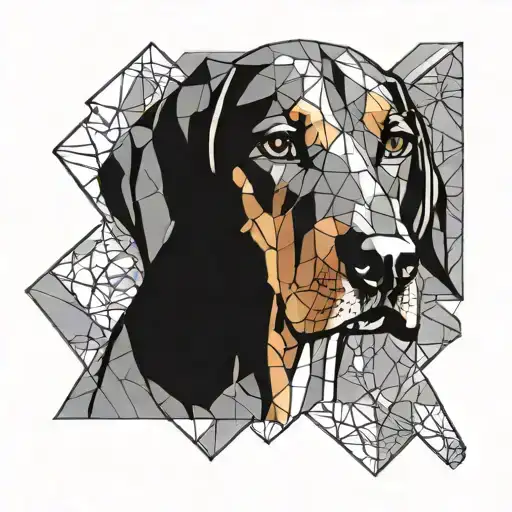 coonhound puppy  tattoo design idea