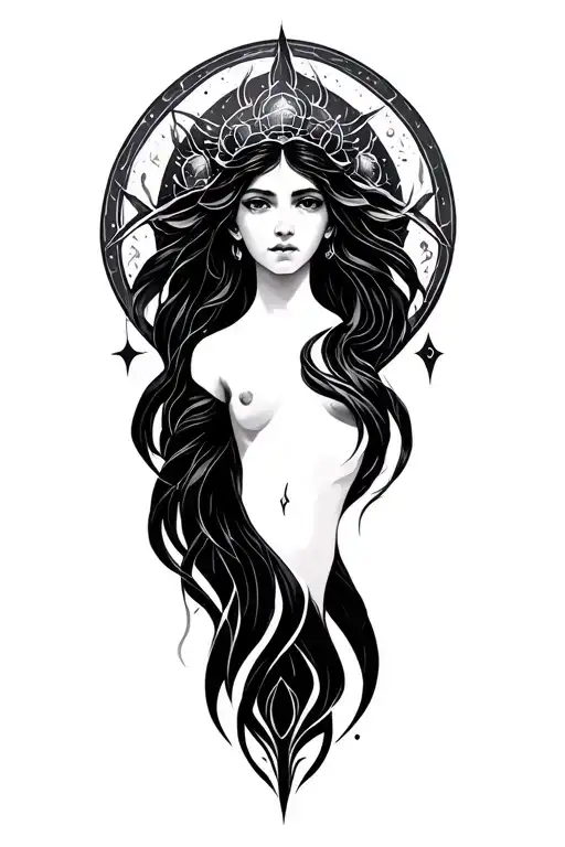 Virgo zodiac sign tattoo design idea