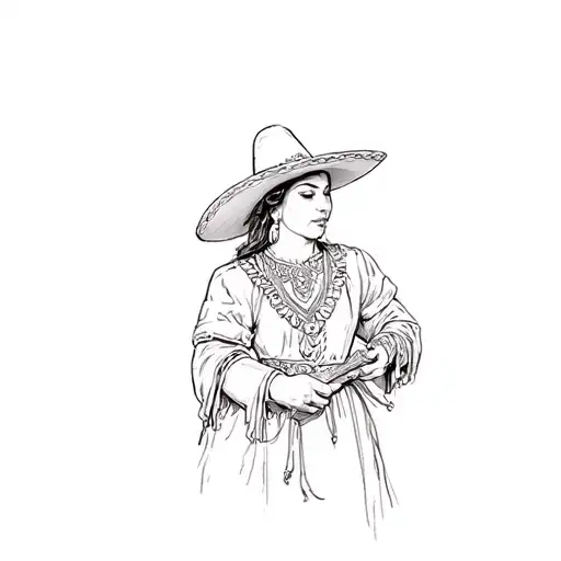 Mexican Charra Holding to revolve tattoo design idea