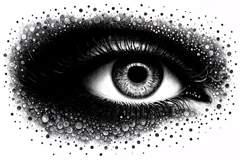 woman and animal eyes tattoo design idea