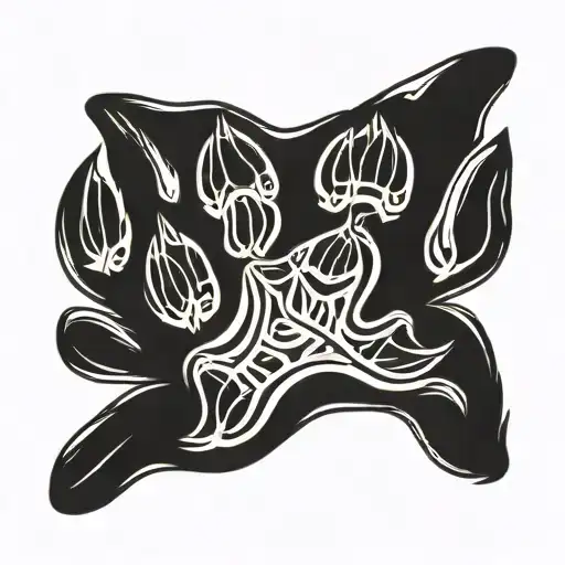 dog paw inside of bear paw tattoo design idea