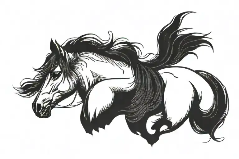 horse head tattoo design idea