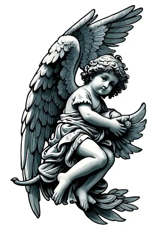 cherub angel tattoo design idea