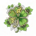 5 leaf clover tattoo design idea