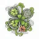 5 leaf clover tattoo design idea