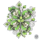5 leaf clover tattoo design idea
