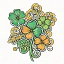 5 leaf clover tattoo design idea