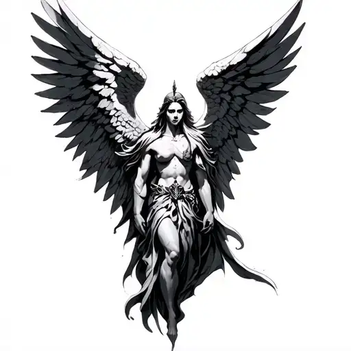 Archangel Azrael tattoo design idea