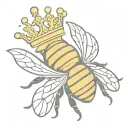 queen bee with crown tattoo design idea