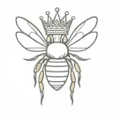 queen bee with crown tattoo design idea
